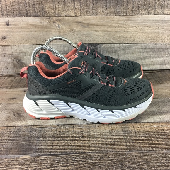 Hoka One One Shoes - Hoka One One Gaviota 2 Running Shoes Pink Gray